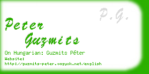 peter guzmits business card